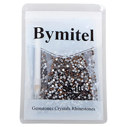 2880PCS Art Nail Rhinestones Non Hotfix Glue Fix Round Crystals Glass Flatback for DIY Jewelry Making with one Picking Pen (ss10 2880pcs, Smoked Topaz) - color: Smoked Topaz, size: ss10 2880pcs