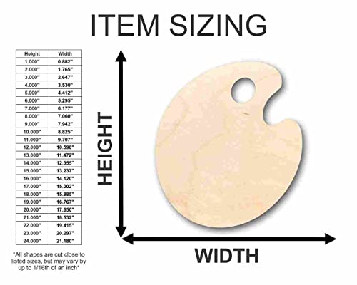 Unfinished Wood Artist Paint Palette Shape Craft up to 46" DIY 8" / 1/2" - size: 8", style: 1/2" Thick Wood
