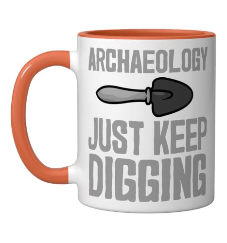 Cool Archaeology For Men Women History Anthropology Ceramic Mug, Orange/White, 11oz - color: Orange/White, size: 11 Ounces
