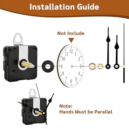 Clock Mechanism Kit, Quartz Clock Movement Replacement with 2 Pairs Clock Hands, Battery Clock Replacement Mechanism Include Clock Hands DIY Repair Parts(Total Shaft Length 28mm) - size: Shaft Length 17/64 inch