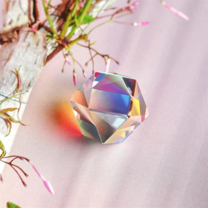 1'' Glass Prisms Colored Crystal Optical Prism Beam Splitter For Physics - style: 20mm Polyhedron prism