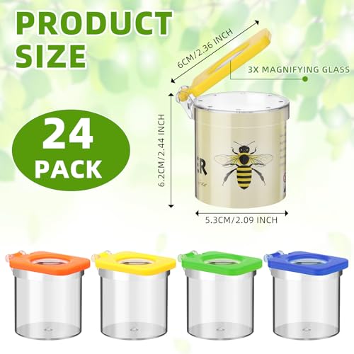 Halloscume 24 Pcs Insert Bug Viewer for Kids Magnifying Insect Box