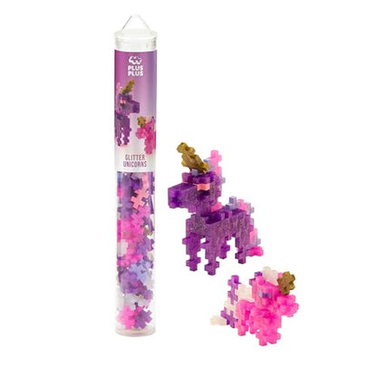 PLUS PLUS Unicorn Tube, Glitter Mix - 3D Animal Figure Building Block Set - color: Glitter Mix