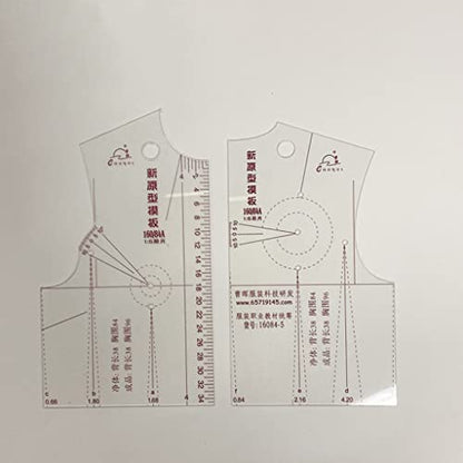 1:5 Small Garment for Doll Toys Clothing Ruler Templates Design Ruler Plastic Pattern Making Measuring Tailor Sewing Too Plastic