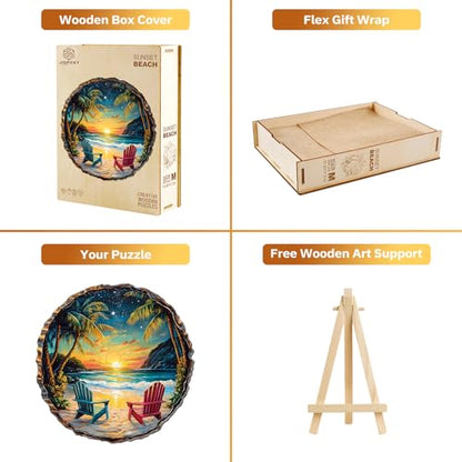 Jigfoxy Wooden Puzzle for Adults, Sunset Beach Wood Puzzles Adult - color: Sunset Beach, size: Extra Large
