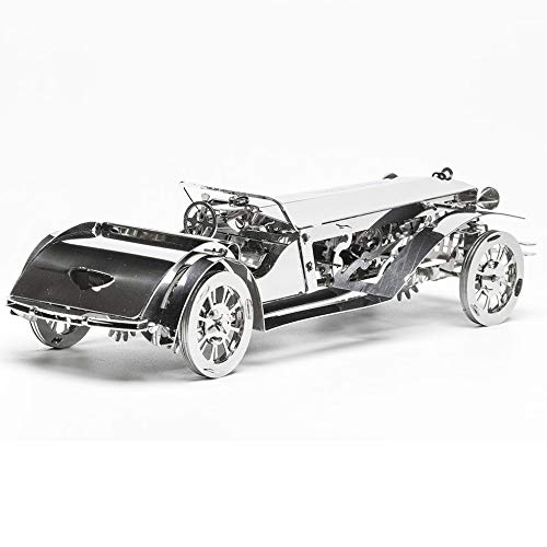 Model Car Kit 3D Model kit Glorious Cabrio2 - Moving Wind-Up Retro Car Collectible | 3D Puzzle for Adults - Metal DIY Kit | DIY Construction Set of a Vintage Car