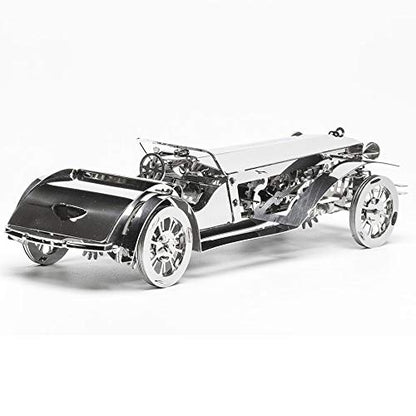 Model Car Kit 3D Model kit Glorious Cabrio2 - Moving Wind-Up Retro Car Collectible | 3D Puzzle for Adults - Metal DIY Kit | DIY Construction Set of a Vintage Car
