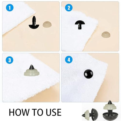320pcs Include 160pcs 12mm Plastic Safety Eyes with 160pcs Washers - size: 12mm