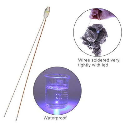 Evemodel 30pcs Pre-Wired Micro Litz Wire White 0603 SMD LED Light 7.8'' Wire Resin Cover Waterproof CD0603W - color: White