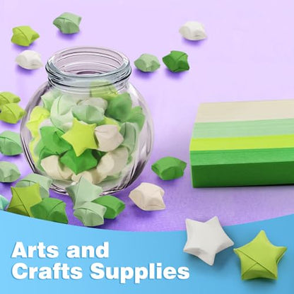 FoDau770 Solid Color Star Paper Strips - 1080 Sheet, Green Series - color: Solid Green Series