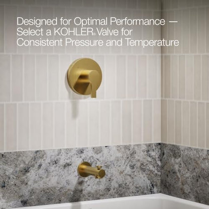 KOHLER TS35322-4G-2MB, Elate Rite-Temp Tub and Shower Trim with Single Function 1.75 GPM Showerhead, Vibrant Brushed Moderne Brass, Efficient Tub and Shower Combo, Finish - color: Vibrant Brushed Moderne Brass, size: 1.75 GPM