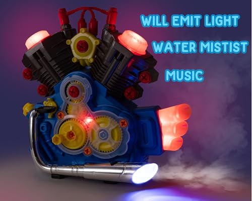 POFJOEQ STEM V4 Engine Model Building Kit,Engine Model Kit Toy with Cool Lights&Sounds,Ages3+