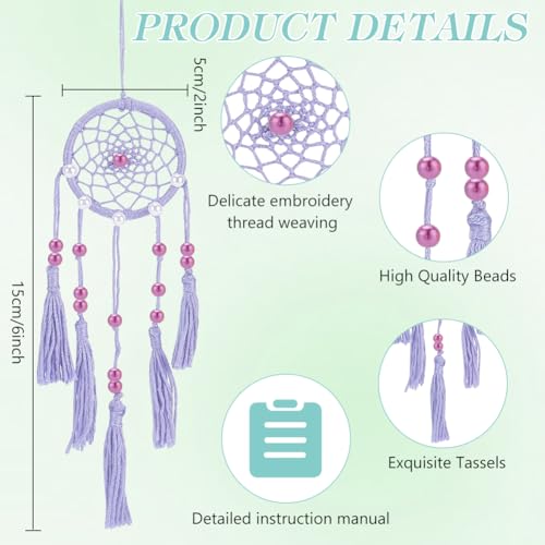 INFUNLY 15PCS DIY Small Dream Catcher Kits for Beginners Handmade Dreamcatcher Kit for Starters DIY Mini Hanging Ornament Making Kit for Bedroom Car Mirror Keychain Bag Bohemian Decoration Craft Gift - style: Bohemian