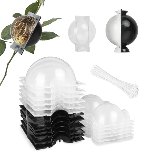 12 Pcs Air Layering Propagation Kit with Zip Ties, Half Transparent, 6S+6M - color: 6 Pieces Small + 6 Pieces Medium