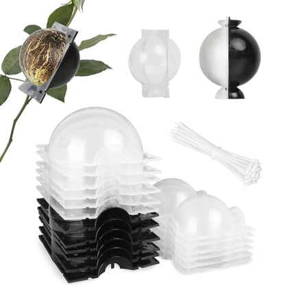 12 Pcs Air Layering Propagation Kit with Zip Ties, Half Transparent, 6S+6M - color: 6 Pieces Small + 6 Pieces Medium
