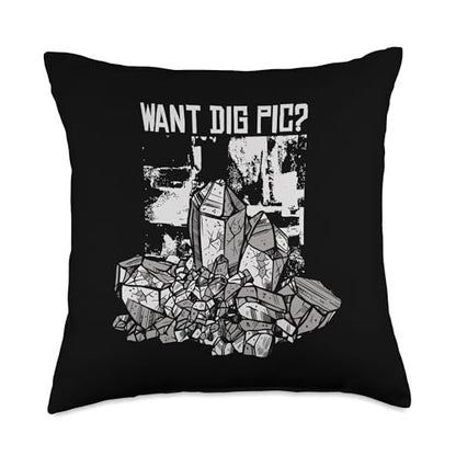 Best Rocks And Minerals Guide Kit Collection Gifts Want Dig Pic Geologist Stone Mineral Collector Throw Pillow, 18x18, Multicolor - size: 18x18