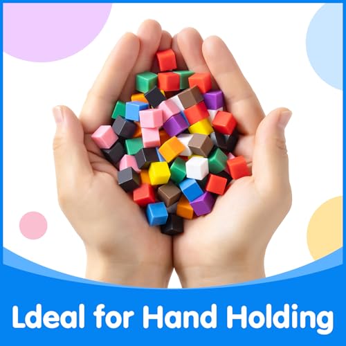 Pixel Art Creator – 400 Hard Plastic Cubes - 60 Pieces 3D Shapes for Teaching - Geometric Solids for Kids, Light Table Manipulatives, Translucent Toy for Light Table