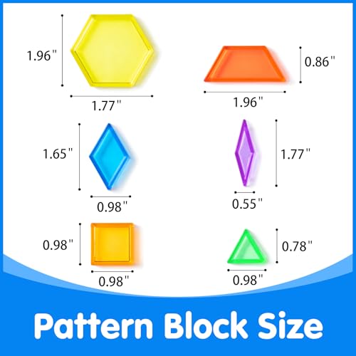 140 Pcs Translucent Pattern Blocks - Light Table Manipulatives - color: Translucent Pattern Blooks