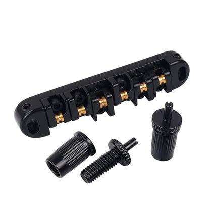 Banworks Electric Guitar Locking Tune-O-Matic Roller Saddle Bridge - color: Black