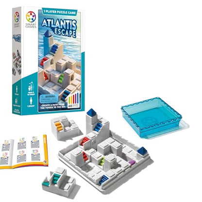SmartGames Atlantis Escape Compact Logic Game with 60 Challenges for Ages 8+