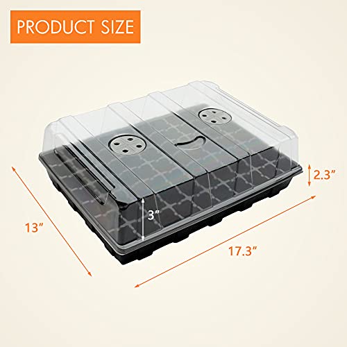 Gardzen Seed Starter Tray, 5 Pack Smiling Face Plant Germination Trays with Total 350-Cell, Seed Starter Kit with Humidity Vented Domes and Bases for Starting Vegetable Flower Herb Seeds 18" x 14" - size: 70-Cell White Eyes 5-Pack