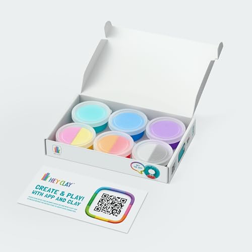 HEY CLAY Colorful Air Dry Clay Kit for Kids Modeling Gift Age 3+ (6 cans) - color: Monsters: Hipster, Bigwig, Donut
