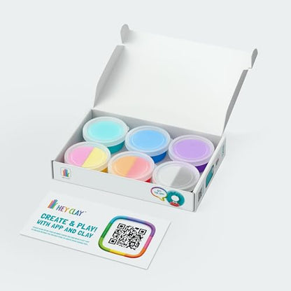 HEY CLAY Colorful Air Dry Clay Kit for Kids Modeling Gift Age 3+ (6 cans) - color: Monsters: Hipster, Bigwig, Donut