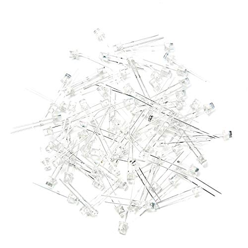 CHANZON 100 pcs 3mm Red LED Diode Lights (DC 2V 20mA) - color: B) Red (100pcs)