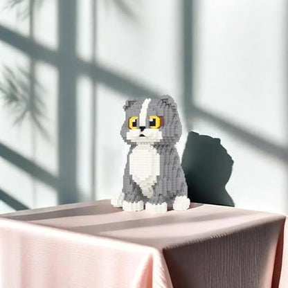 Larcele 985 Pcs Scottish Fold Cat Pet Micro Building Blocks Kids 8+ KLJM-05 - style: Scottish Fold