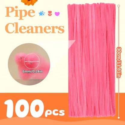 100 Pcs Pipe Cleaners Bulk Craft Suppies Light Peach Pink Pipe Cleaners - color: Light Peach Pink