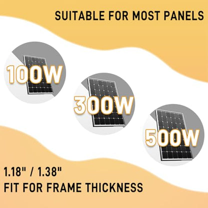 Solar Panel Mounting Brackets, Roof Mount Kit, in A Row Assembly - size: 4pc-black