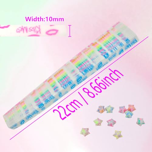 Jtnohx Luminous Origami Star Paper Strips Luminous Origami Kiss 630 Sheets - color: kiss