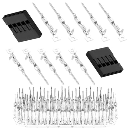 50 Sets / 300 Pieces for Dupont 2.54mm 5Pin Black Male Connector - size: 5-Pin Male, style: Black-Single Row