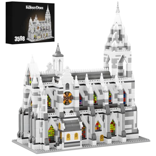 Miniature Building Blocks Cologne Cathedral Model Set (3598 Pieces) - Building Toys, Suitable for Adults as Gifts - style: Cologne Cathedral Model
