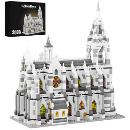 Miniature Building Blocks Cologne Cathedral Model Set (3598 Pieces) - Building Toys, Suitable for Adults as Gifts - style: Cologne Cathedral Model