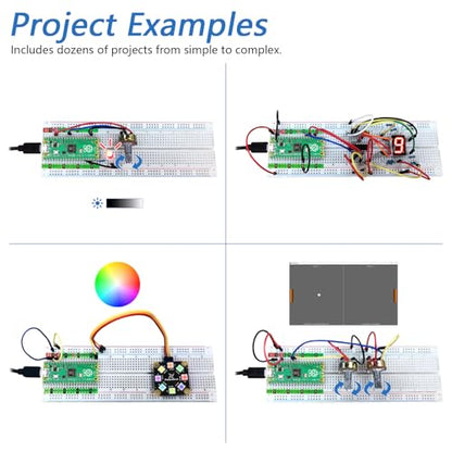 Freenove Super Starter Kit for Raspberry Pi Pico 1 2 W (Not Included), 588-Page Detailed Tutorial, 175 Items, 94 Projects, Python C Java Code - color: without Raspberry Pi Pico