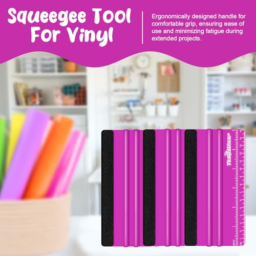 TECKWRAP Professional Felt Squeegee for Vinyl, Pitaya, 2 PCS, 6"x2.9" - color: 2pcs Pitaya