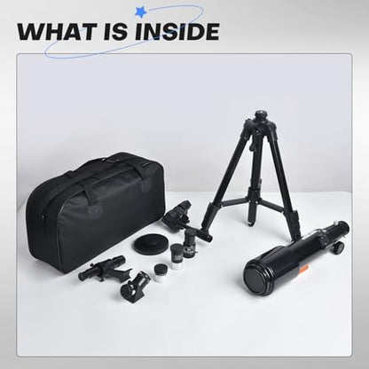 Telescope for Beginners : 70mm / 500mm Refractor (150X HD) Easy Set Up