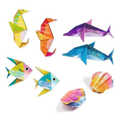DJECO Origami Paper Craft Kit - Sea Creatures (Level 3) - style: Sea Creatures