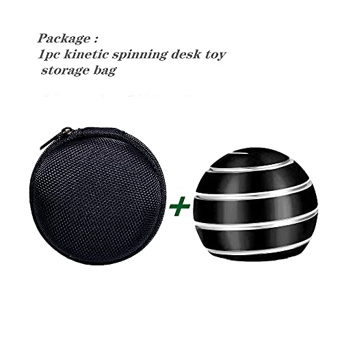 Kinetic Desk Toys， Full Body Optical Illusion Spinner Ball， Large Longer Time Spinning Top, Ideal for Parties, Holidays, classrooms or for use as Office Toys-with Storage Bag