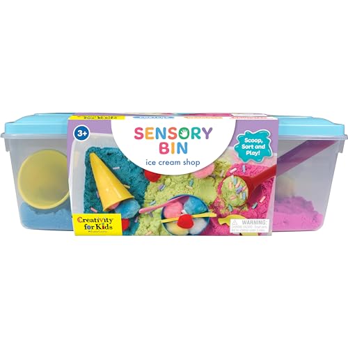 Creativity for Kids Sensory Bin: Ice Cream Shop Playset - Toddler Learning Toys for Kids Ages 3-4+, Pretend Play Ice Cream Set, Kids Gifts for Girls and Boys - style: Ice Cream Shop