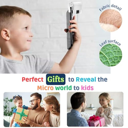 2026 New Kids Pocket Microscope Toy - 60x-80x Handheld Portable Science Kit with LED Light - STEM Educational Gift & Christmas Stocking Stuffer for Boys & Girls Age 3-12 (Pink Bear) - style: Pig
