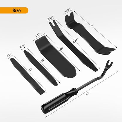 GOOACC 6PCS Auto Trim Removal Tool Kit No-Scratch - color: Black, size: 6PCS Trim Removal