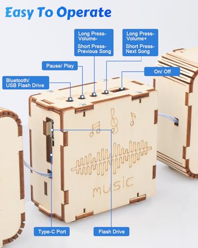 Poraxy STEM Toys for Boys Age 8-13, Build Your Own Bluetooth Speaker, Science Kits for Kids 8-12, Electronic Experiment DIY Building Projects, Gifts for Adult Teen Boy Girl 9 10 11 13 14 15 16