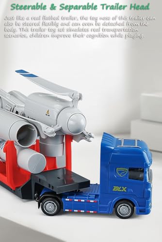 Miracland Wind Turbine Model & Flatbed Trailer Playset, Large Size Wind-up Generator Model Trail Transporter Science Kit