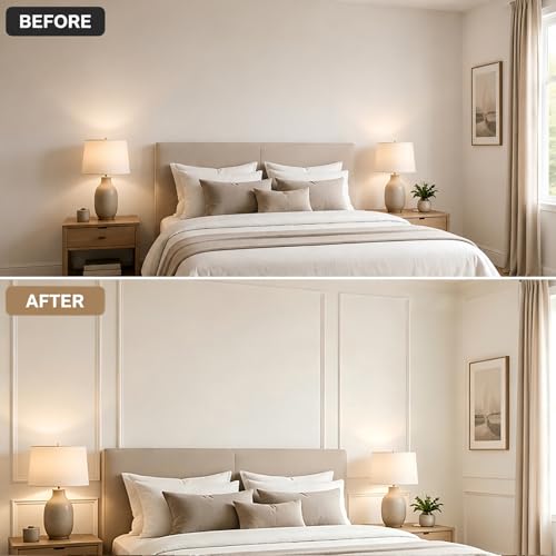 3 Set Peel and Stick Wall Molding Kit,Pre Cut Wainscoting Panels,24x60in - color: 24x60in