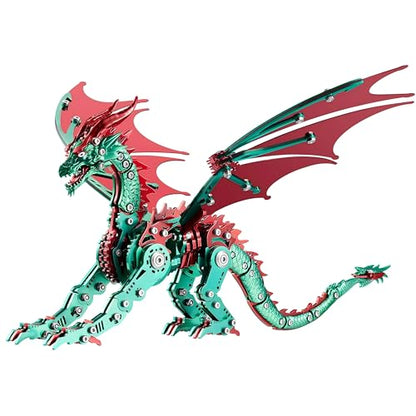 3D Metal Puzzles for Adults, Mechanical Dragon Model Kit - color: Pterosaur-green