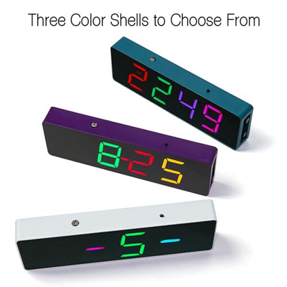 EIELE Soldering Practice Kit 4-Digit RGB Colour LED Digital Clock Kit with colourful case Suitable for students and beginners to solder and learn Adult Electronic Soldering Projects (purple case) - color: Purple Case