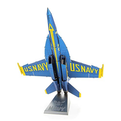 Metal Earth Fascinations Premium Series Blue Angels F/A-18 Super Hornet 3D Metal Model Kit Bundle with Tweezers