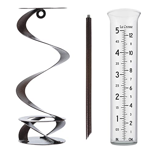 La Crosse 704-56357-INT Helix Spiral Metal Rain Gauge - color: Hammered